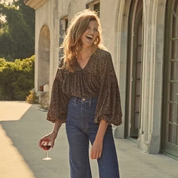 Doen Savona Top in Black Saint Claude Paisley - Picture 1 of 7